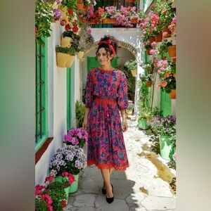 Diane Freis vintage silk designer 80s dress